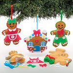 Baker Ross AT165 Gingerbread Decoration Sewing Kits, Christmas Arts and Crafts (Pack of 3), Assorted