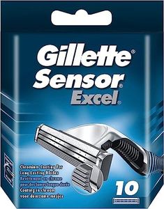 Gillette Sensor Excel Shaving Cartridges for Men Quantity: 10 (Packaging May Vary)