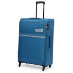 Citizen Journey Pulse Trolley Bag for Travel 78 cms Large Check-in Luggage Bag | Polyester Soft Sided Suitcase for Travel with 4 Spinner Wheel & Built-in Combination Lock (Blue)