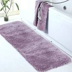 Walensee Large Bathroom Rug (24 x 72, Lavender) Extra Soft and Absorbent Shaggy Bathroom Mat Machine Washable Microfiber Bath Mat for Bathroom, Non Slip Bath Mat, Luxury Bathroom Floor Mats