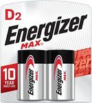 Energizer E95BP-2 Max Alkaline Batteries, 1.5 V, D , 2 Pack