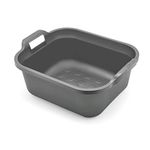 Addis 517935 Large Rectangular 10 Litre Washing Up Bowl with Handles, Metallic Silver, 39 x 32 x 14 cm