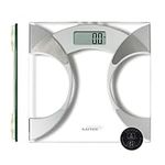 Salter 9141 WH3R Digital Bathroom Scale – Glass Analyser Scale, Weighing Scales For Body Weight, BMI & Body Fat, 4 User Memory, Max Weight 160 kg/ 25 st, Includes Carpet Feet & Battery, Slim Design