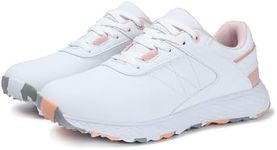 WOLFWAY Women's Spikeless Golf Shoes Waterproof Wears Ladies Golf Sport Sneakers Training Walking Shoe Size 9 (Pink 41)