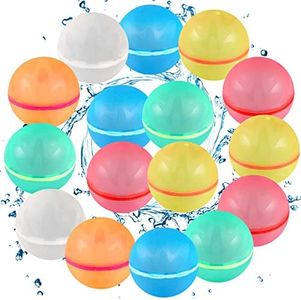 SCUATANBE 16PCS Reusable Water Balloons Self Sealing Quick Fill，Refillable Magnetic Water Balloons For Summer Party, Water Balls Pool Outdoor Toys For Kids Ages 4-12