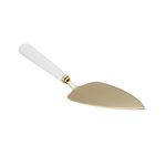 Portmeirion Sophie Conran Gold Cake Server| 10 Inch Wedding Cake Cutter for Cakes, Pies, and Desserts | Made of Fine Porcelain and Stainless Steel | Handwash Only