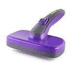 Hertzko Self Cleaning Slicker Brush with Plastic Tips for Sensitive Dogs and Cats. Gently Removes Loose Fur, Undercoat, Mats, and Tangled Hair. Safe and Painless for Your Pet. Small