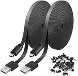 2 Pack 20FT Power Extension Cable Compatible with WyzeCam,Wyze Cam Pan,WYZE Cam OG,NestCam Indoor,Blink,Amazon Cloud Camera,USB to Micro USB Durable Charging and Data Sync Cord (Black)