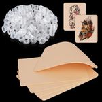 3mm Tattoo Skin Practice with 1000Pcs Ink Cups Small - Yangna 5Pcs 3mm Thick Tattoo Practice Skins And 1000Pcs Pigment Ink Cups 9mm Double Sides 7.4x5.6" Fake Skin Microblading Eyebrow Tattoo Skin