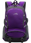 Travel Laptop Backpack Daypack for School College, Computer Bookbag Bag with USB Charging Port Anti Theft Laptop Compartment Fits 15.6 Inch Notebook, Gifts for Men & Women (Purple Color)