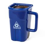 BigMouth Inc The Recycling Bin Mug, Fun Blue Ceramic Trash Can Drinking Mug for Coffee or Tea, Holds up to 12 oz.