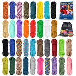 MONOBIN 36 Colors 10ft Paracord 550 Combo kit, Paracord Bracelets Making kit - Multifunction Paracord Rope with Instruction for Making Lanyard, Dog Collar, Idea for Gift (36 Colors A)