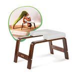 FeetUp - The Original Yoga Headstand Bench, Vegan Handstand Trainer Bench and Stand, Strength Training Inversion Equipment for Relaxation & Strength, Includes App & Starter Kit (Chocolate White)