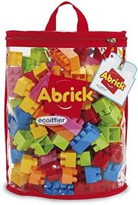Jouets Ecoiffier - 838 - Sac de Briques à empiler Abrick - Jeu de Construction pour Enfants - 120 pièces - Dès 18 Mois - Fabriqué en France, Multicouleur