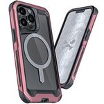 Ghostek ATOMIC slim Pink iPhone 13 Case for Women with MagSafe and Pink Aluminum Bumper Cute Girly Premium Phone Covers Wireless Charging Compatible Designed for 2021 Apple iPhone 13 (6.1 inch) (Pink)