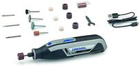 Dremel Lite 7760 outils multifonctions sans fil 3,6V, Batterie Li-ion, 15 accessoires et plage de rotation variable 8000-25000 tours/min pour couper, graver, poncer, nettoyer, polir