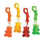 Fun Express Gummy Bear Shaped Key Chain Clips - Set of 12 - Party Favor and Apparel Accessories Multi, Multi, 2"