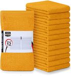 Utopia Towels Kitchen Bar Mops Towels, Pack of 12 Towels - 16 x 19 Inches, 100% Cotton Super Absorbent Mustard Bar Towels, Multi-Purpose Cleaning Towels for Home and Kitchen Bars