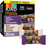 KIND Bar Minis, Salted Caramel Dark Chocolate Nut & Dark Chocolate Almond Coconut, Variety Pack, Gluten Free, 100 Calories, Low Sugar, 80 Count