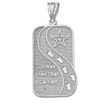 Sterling Silver"It Was Then That I Carried You" Footprints In The Sand CZ Pendant