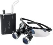 3.5X Binocular Loupes Led,LED Light Loupes Headband Type Medical S~urgical Magnifying Glass (Black)