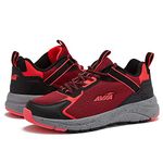 Avia Canyon Womens Trail Shoes and Walking Sneakers with Arch Support and Breathable Mesh - Red/Black/Dark Pink, 7.5 Medium