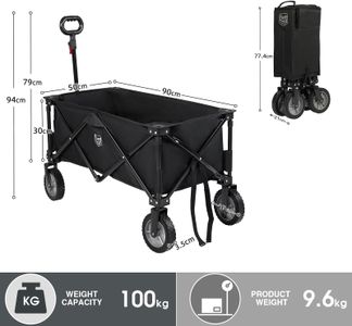 TIMBER RIDGE Folding Camping Trolley – Portable Outdoor Utility Cart
