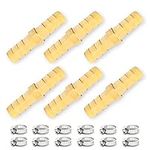 Bwintech 6 pcs Hose Barb Fittings, 8mm 2 Way Straight Brass Barb Connector with 12 Clamps