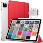 DuraSafe Cases for iPad PRO 12.9 Inch 2021 5th 2020 4th Generation [ Pro 12.9 5 4 ] A2378 A2461 A2379 MHNR3HN/A MHNT3HN/A Slim Lightweight Protective PC Dual Angle Stand Cover - Red