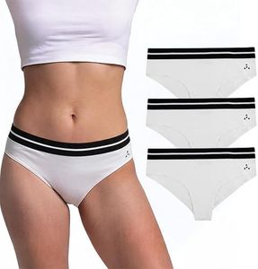 Balanced Tech Women's Active Cotton Bikini Panty 3 Pack - White - X-Large