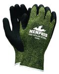 MCR Safety 9389L KS-5 Kevlar/Stainless Steel 13 Gauge Men's Gloves with Latex Dip Palm and Fingers, Black, Large, 1-Pair