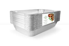 Sturdy Pack 21"x13"x3" Full-Size Disposable Aluminum Tray, Deep Steam Table Pans - Great for Catering, Cooking, Baking- 25 Pack Without Lids