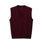 Sale Women's V Neck Ribbed Sweater Vest Casual Plain Knitted Jumper Vests 2024 Trendy Sweaters Cute Preppy Clothes Warehouse Clearance of Sale Wine