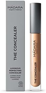 MÁDARA Corrector Perfeccionador Luminoso 45 ALMOND, 4ml. Acabado dewy con ácido hialurónico. Corrector natural para ojeras e imperfecciones. Vegano, certificado COSMOS natural