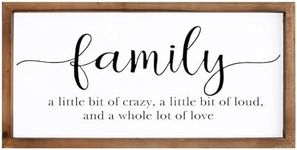 MODE HOME Family Sign for Home Decor, Farmhouse Family Wall Decor with Wood Frame for Wall, Kitchen, Living Room, Bathroom, Bedroom, Modern Rustic Family Wall Art