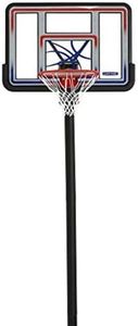 Lifetime 1008 Adjustable In-Ground Basketball Hoop, 44-Inch Backboard, Red/White/Blue