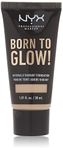 NYX Professional Makeup Born to Glow Radiant Foundation, Iridescent Finish, Buildable Medium Coverage, Vegan Formula, Shade: Nude
