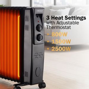 Belaco 11-Fin Oil Radiator Heater – Portable Electric Room Heater