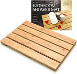 Signature Living Bamboo Bath Mat for Bathroom, Outdoor Shower, Sauna, Spa - Non-Slip Wood Shower Mat - Bamboo Shower Mat - Wooden Bath Mats - Wood Bath Mat