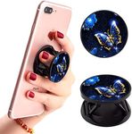 Ufbara 2 Pack Phone Stand Holder Finger Expanding Kickstand Hand Grip Widely Compatible with Almost All Phones Cases (Blue Butterfly)