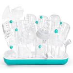 Termichy Baby Bottle Drying Rack, Large Capacity Baby Bottle Rack for Bottles, Dry Rack with Removable Water Tray（Blue）