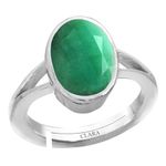 Clara Emerald Panna 8.3cts or 9.25ratti Stone Silver Adjustable Ring for Men