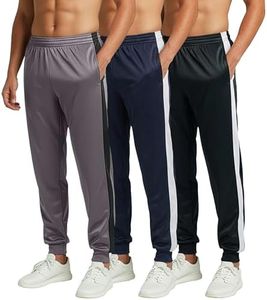 3 Pack: Mens Sweatpants Joggers Sweat Track Pants Warm Soft Active Athletic Workout Gym Apparel Training Fleece Lined Tapered Tricot Sports Running Casual Pockets Cuffed Jogging - Set 6, 5X Tall