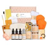 Gifts for Women, 28pcs Orange Facial Skin Care Set includes Face Cream,Bath Oil,Shower Accessories. Body & Facial Kit for Women, Birthday Gift for Women, Mother's Day Gift