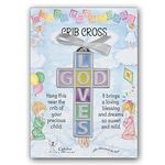 CA Gift CM9 God Loves Colorful Crib Cross, 4" High