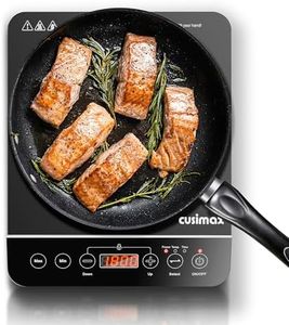 CUSIMAX Induction Cooktop,1800W Portable Induction Burner with Sensor Touch,Kids Safety Lock,10 Temperature and 9 Power Setting induction hot plate with Timer