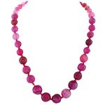 Ratnavali Jewels Designer Pink Leheriya Onyx Stone Beads Necklace Single Line for Women & Girls RV2973 (Pink)