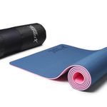 Fitness Mantra® TPE Dual Color Anti-Slip Yoga Mat with Cover Bag for Gym Workout and Yoga Exercise for Men & Women Fitness| 1 Piece| 6mm| 24"x72"| Dual Color| Premium|