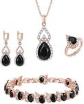 EleQueen Sparkle Cubic Zirconia Bla