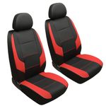 GIANT PANDA Front Car Seat Cover for Subaru, Leather Bucket Seat Covers Custom Fit Subaru Outback Forester Crosstrek Legacy Impreza (Red+Black)